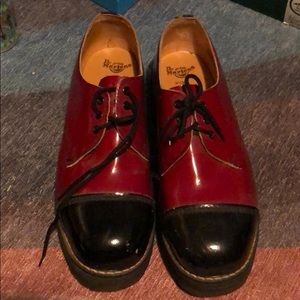 Dr. Martens made in England patent shoes